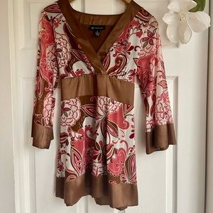 INC International Concepts Belted Floral Kimono Top M